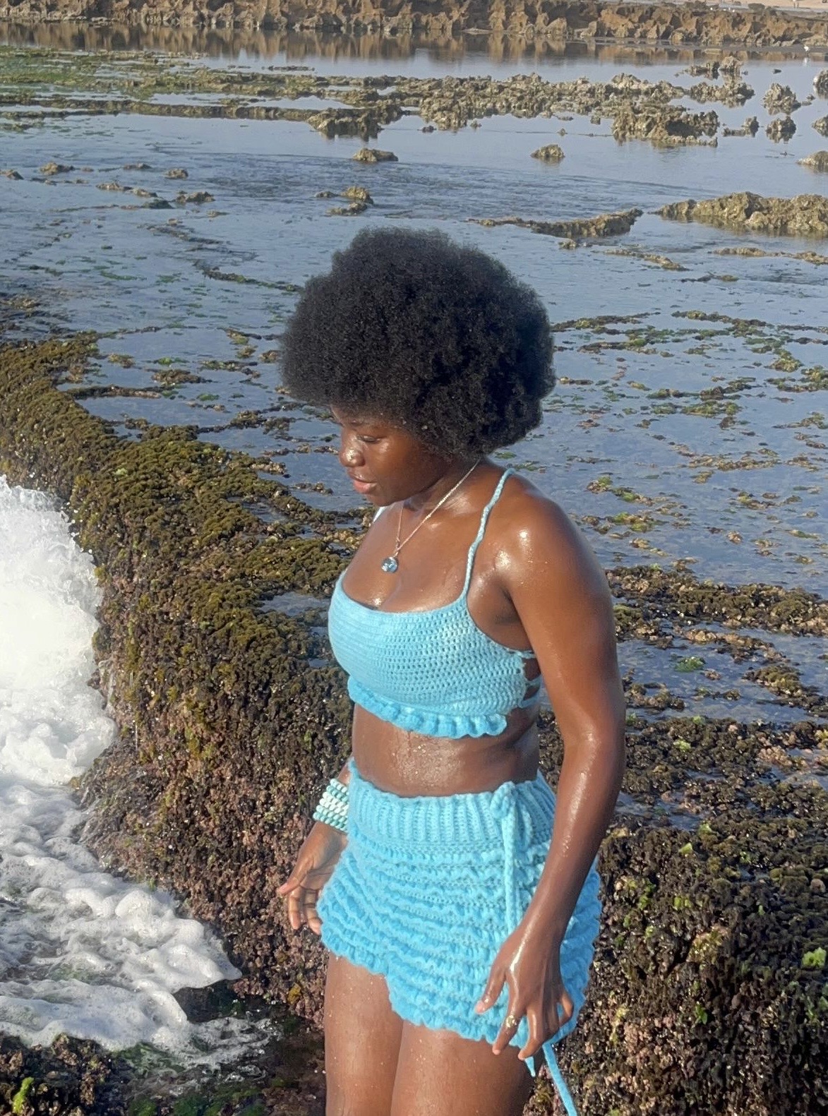 Ruffle crochet short and top